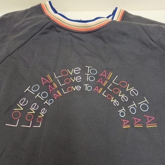 Time and Tru Love To All Rainbow Sweatshirt Womens Size Large - Picture 3 of 7